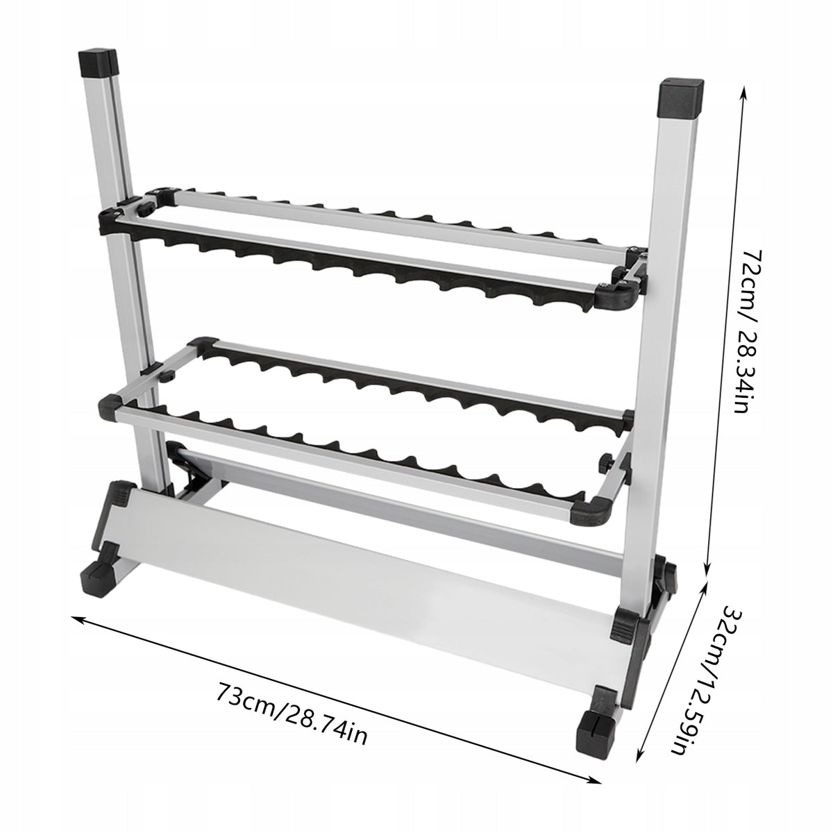 FISHING ROD HOLDER INDEPENDENT ALUMINUM ALLOY RACK FOR 24 RODS 71.5*31*70CM Packaging status original