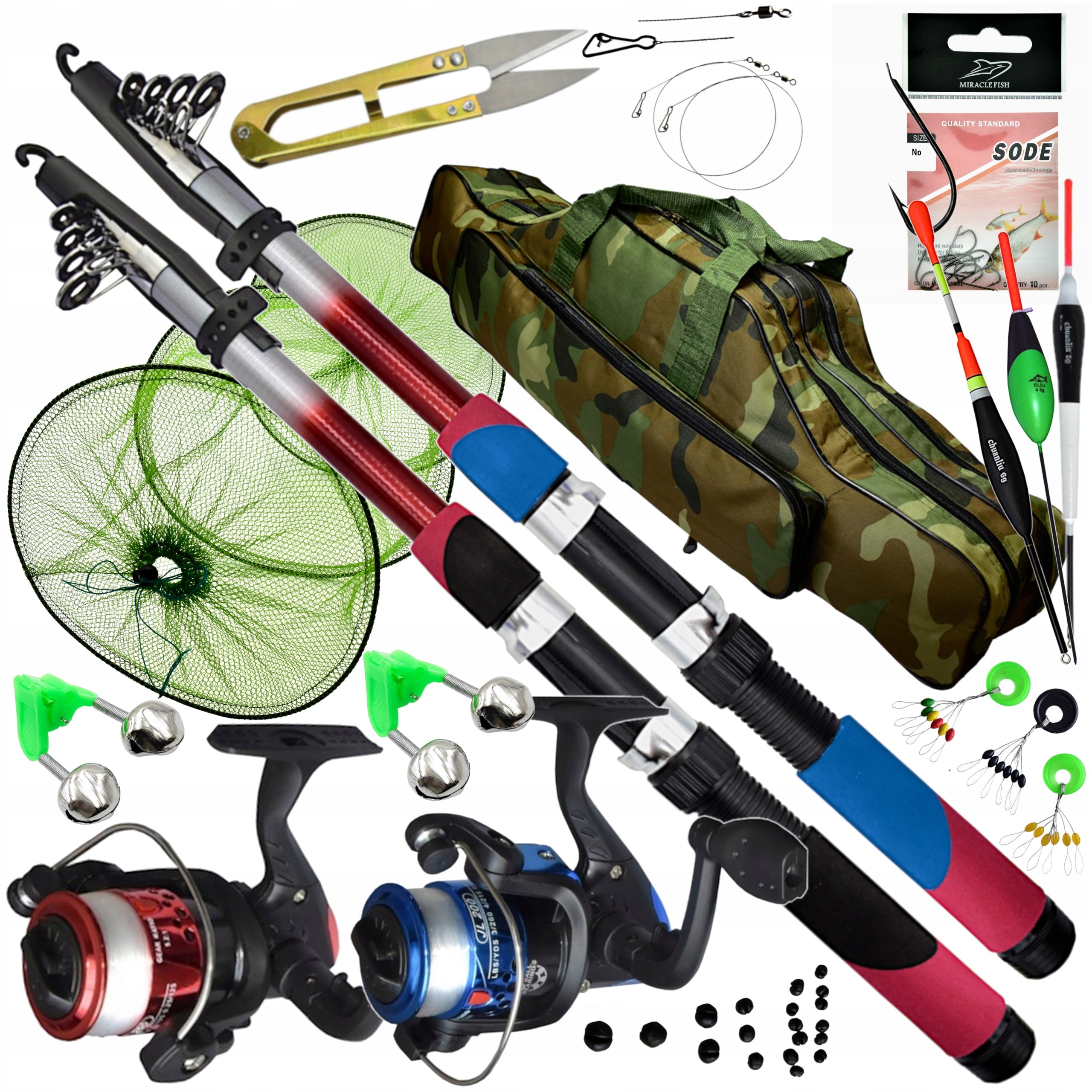 FISHING SET 2 x Fishing Rod 2 x Reel BAG