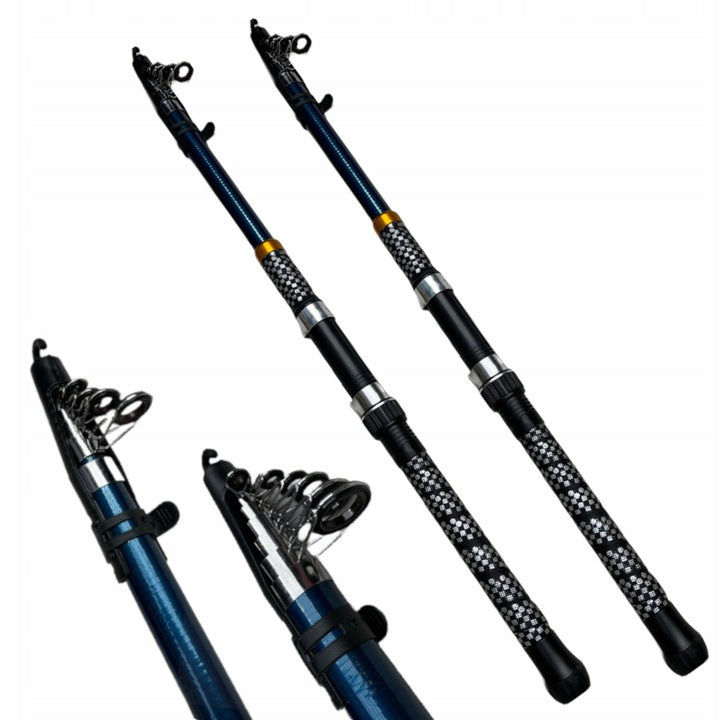 FISHING SET 2x Fishing Rod 2x Reel Cover Brand Helex