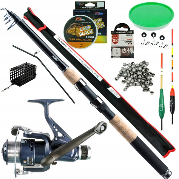 FISHING SET for float ground FISHING JAXON 2,4m TELE, Reel Fishing Line