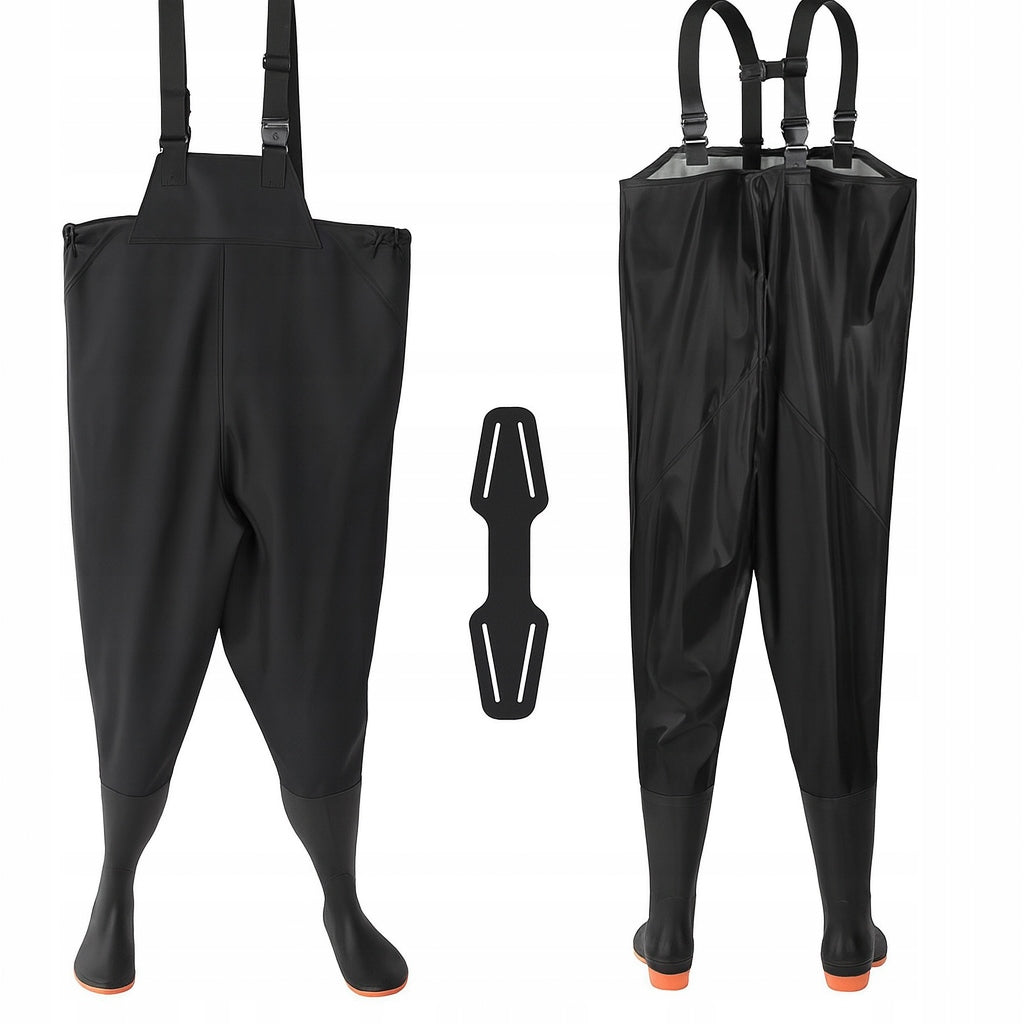 FISHING WADERS RUBBER FISHING TROUSERS WITH SUSPENDERS TROUSERS - size. 45 Size 45
