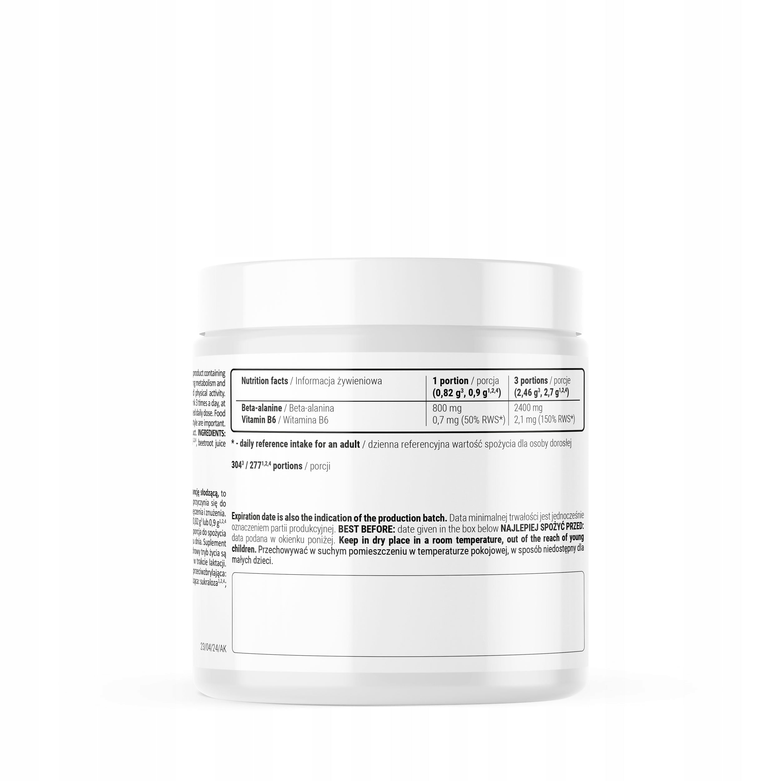 FITMAX Beta Alanine 250g natural ENDURANCE MAX AMINO ACIDS STRENGTH POWER Packaging status original