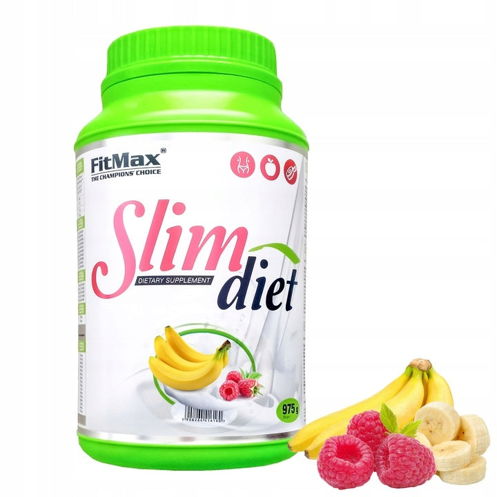 FITMAX SLIM DIET 975g | slimming cocktail TASTE: BANANA - RASPBERRY Expiration date at least 1 year from the date of purchase