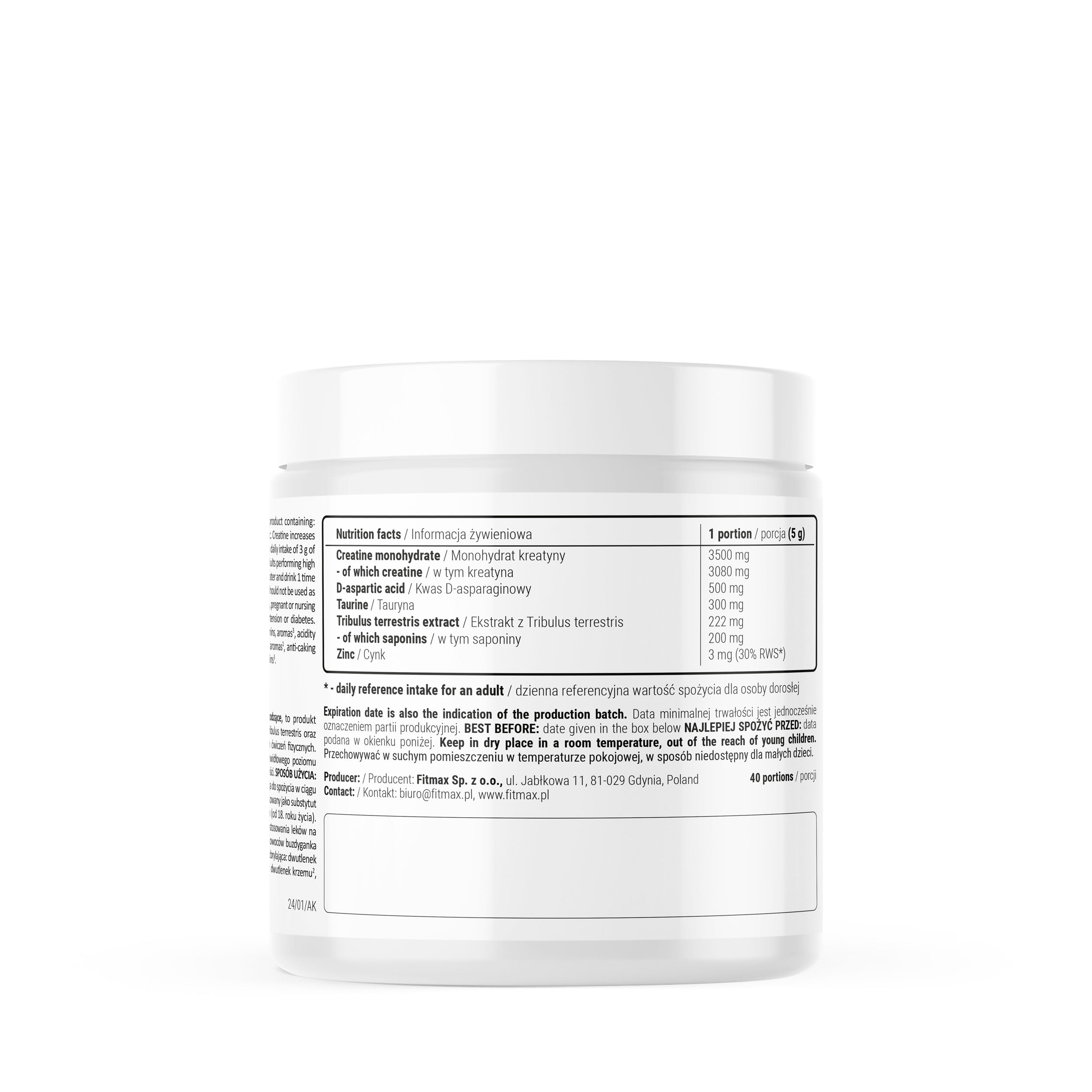 FITMAX TESTOCREA 200g Green Apple Packaging status original