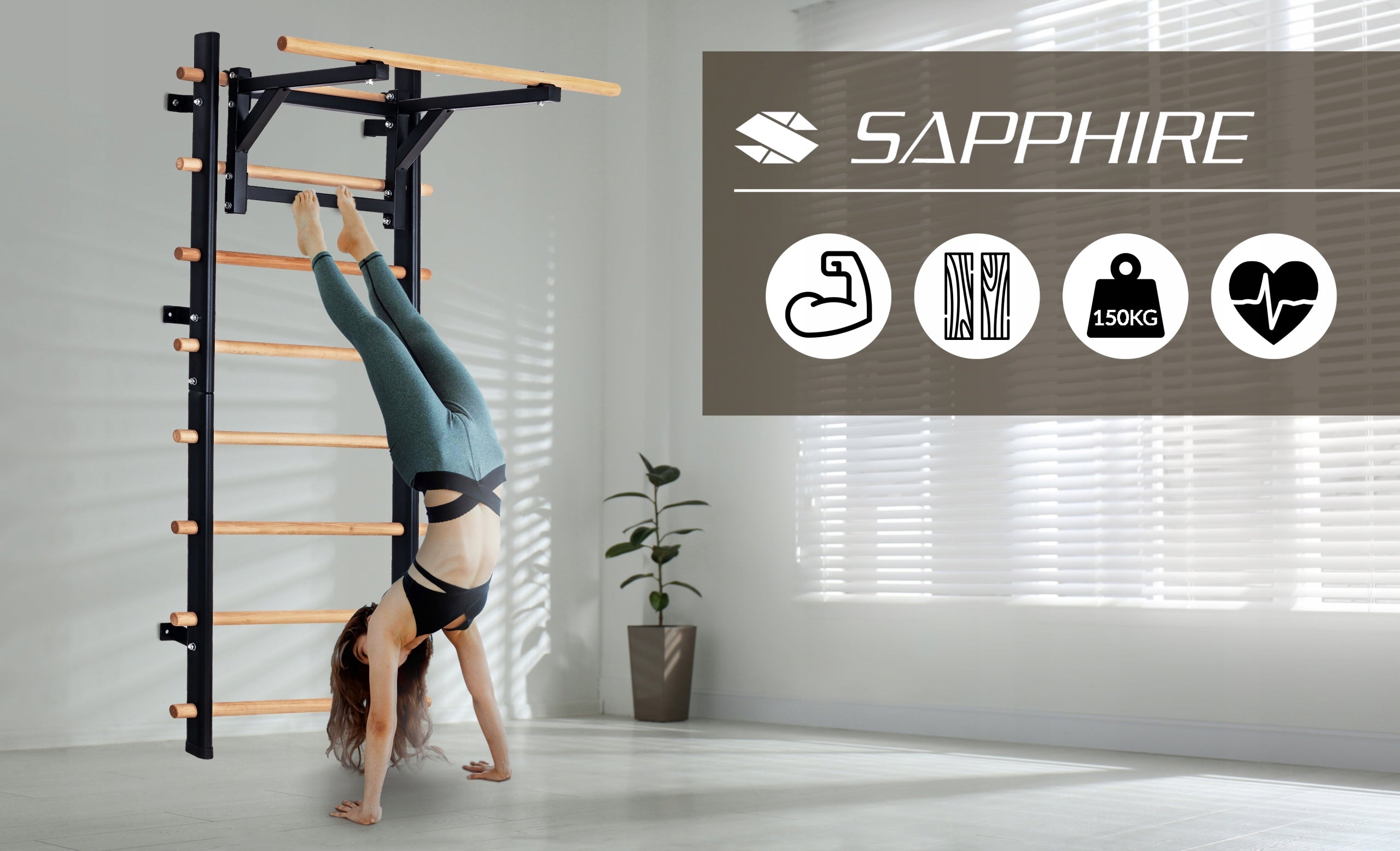 FITNESS Gymnastic TRAINING LADDER for REHABILITATION exercises + BAR Packaging status original