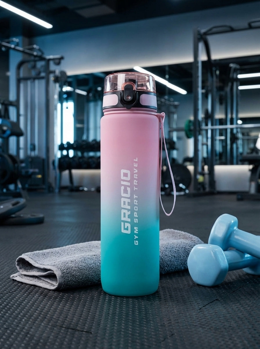 FITNESS SPORTS WATER Bottle 1L Tritan Motivational Measure BPA Free GRACIO Manufacturer code Wysokiej Jakości Bidon Butelka na Wodę 1L