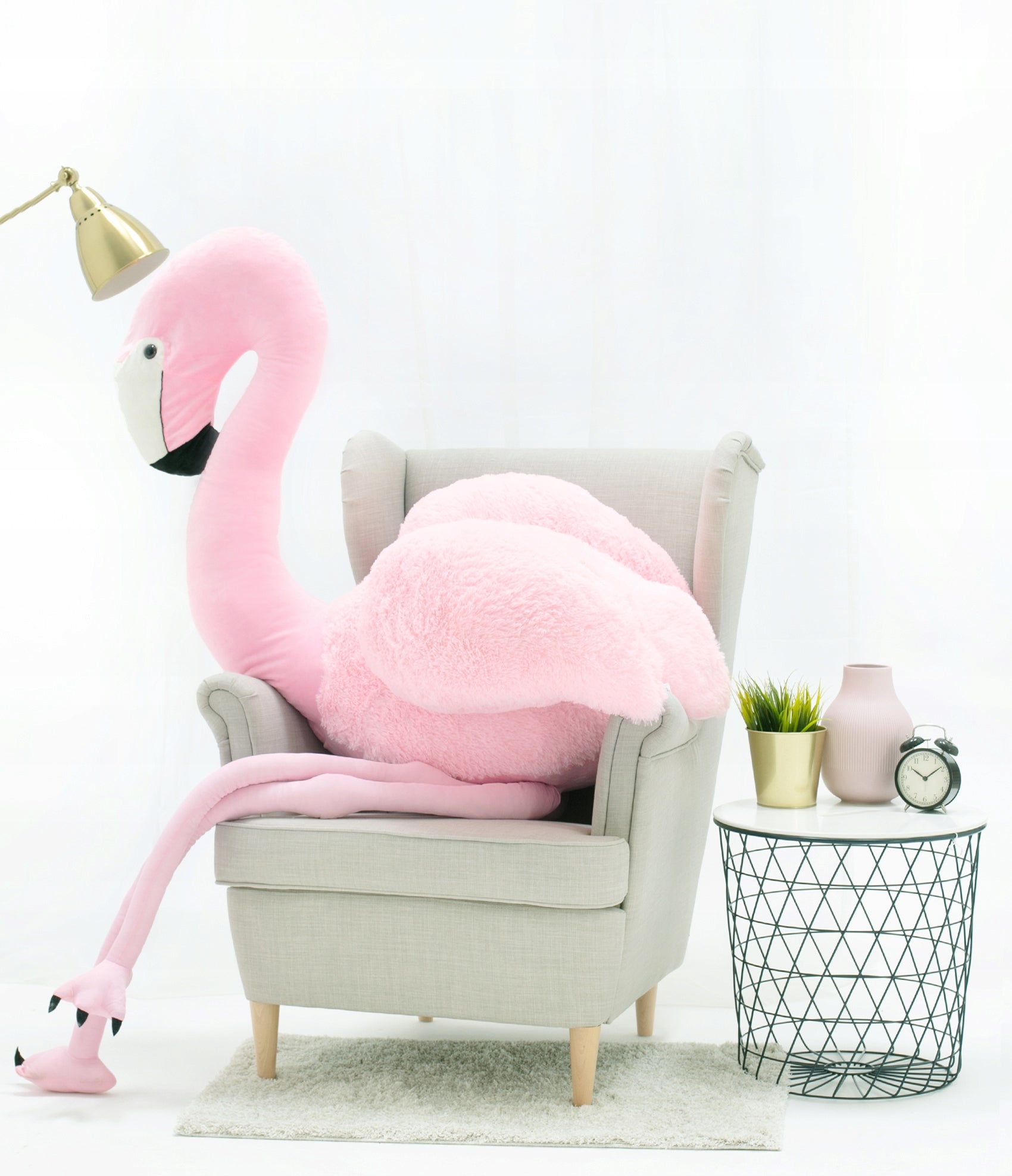 Didelis Pliušinis Flamingas Fofo 220 Cm, Rožinis, Minkštas Žaislas