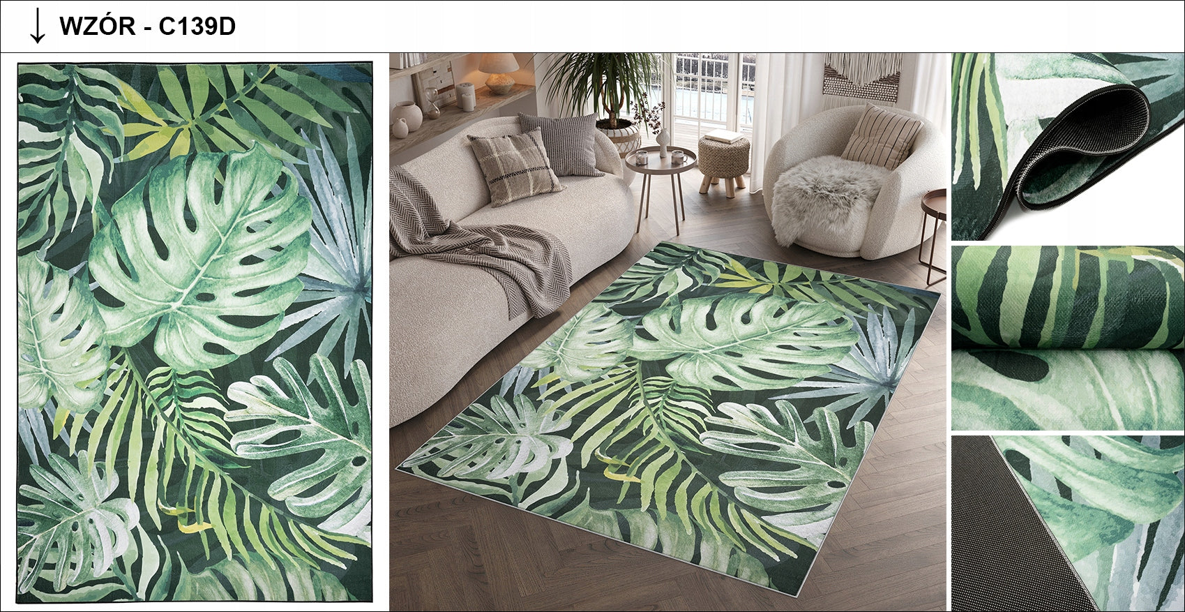 FLANNEL Carpet 80x150 Printed Modern Fashionable Elegant Anti-slip Brand Dywany Chemex