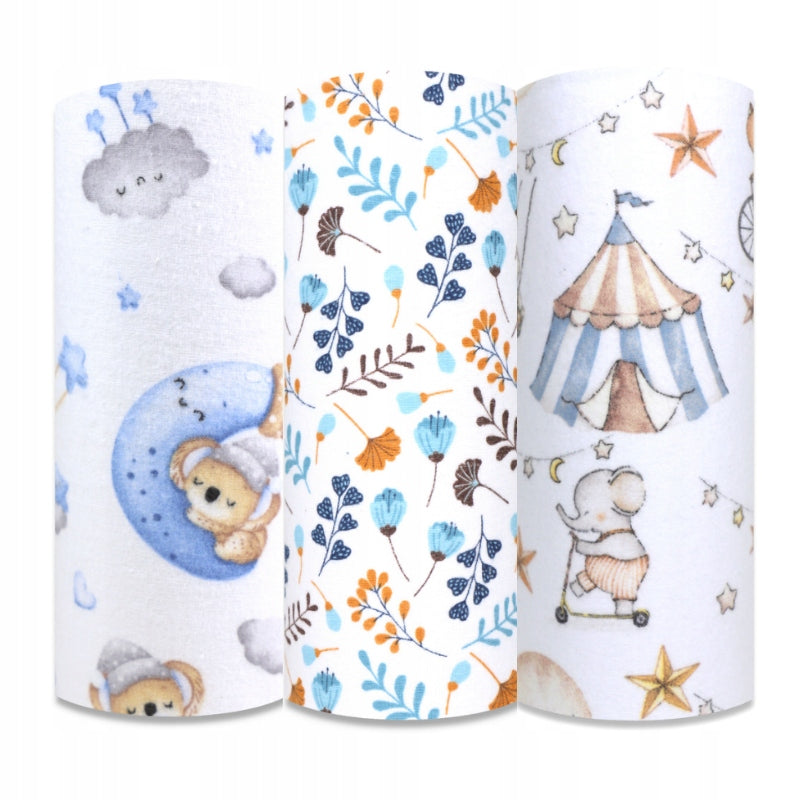 FLANNEL Diaper 3-PACK Colorful THICK with FLANNEL Set of 3