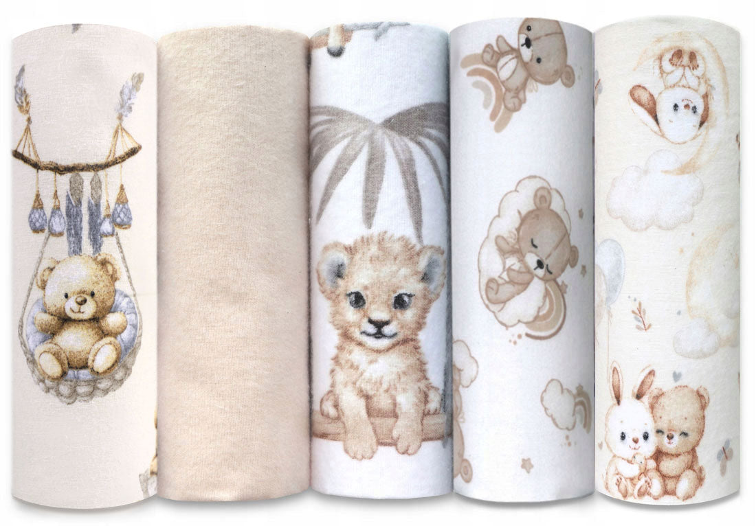 FLANNEL Diaper 5-PACK SET OF 5 COLORFUL FLANNEL THICK