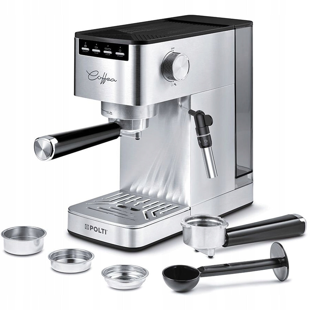 FLASK ESPRESSO MACHINE FOR COFFEE WITH FROTHER POLTI P10S 1450W SILVER