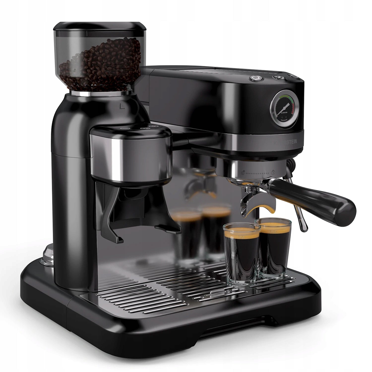 FLASK PRESSURE COFFEE MAKER KLARSTEIN 19BAR 1550W FROTHER GRINDER Model Bella Café