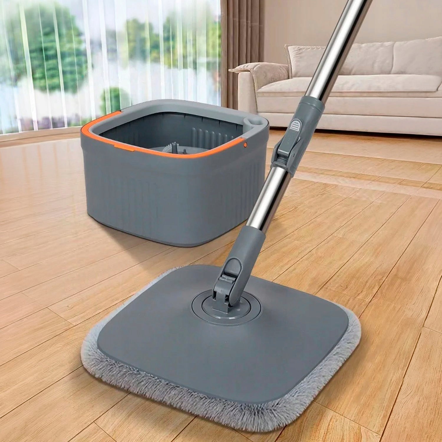 FLAT CHAMBER MOP COMPACT BEST SEPARATION CLEAN DIRTY WATER 4 CARTRIDGES Brand no brand
