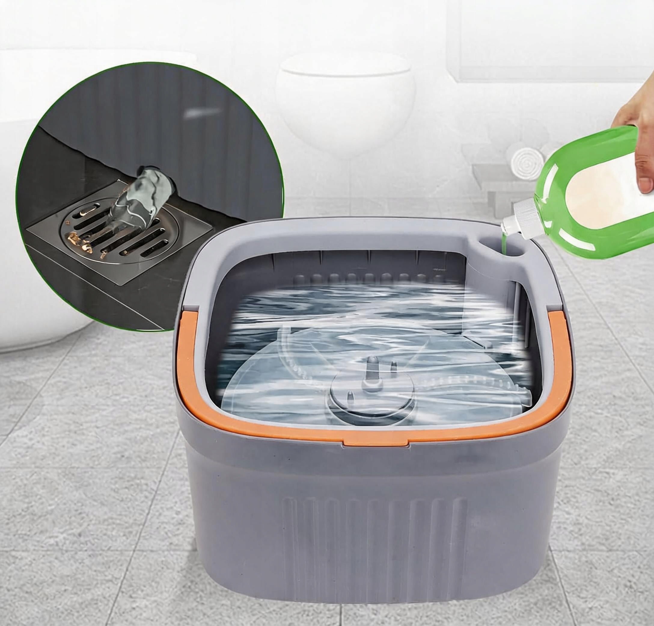 FLAT CHAMBER MOP COMPACT BEST SEPARATION CLEAN DIRTY WATER 4 CARTRIDGES Manufacturer code HCWD-MOP OBROTOWY 360