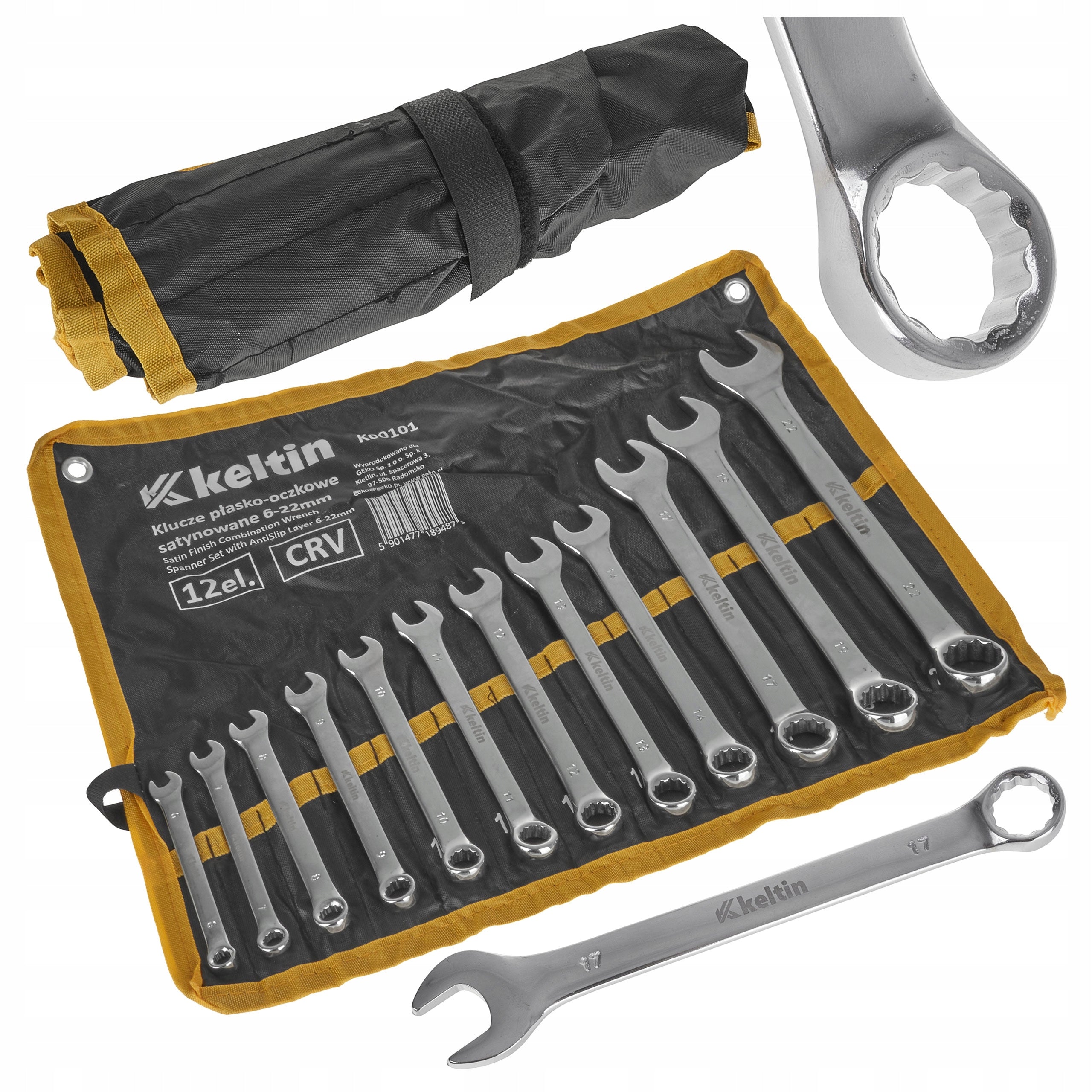 FLAT EYE WRENCHES 6-22 MM 12 EL CRV SATIN PROFI SET
