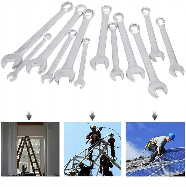 FLAT EYE WRENCHES 6-22 SET OF 12 KEYS FLAT CRV WRENCHES Brand no brand