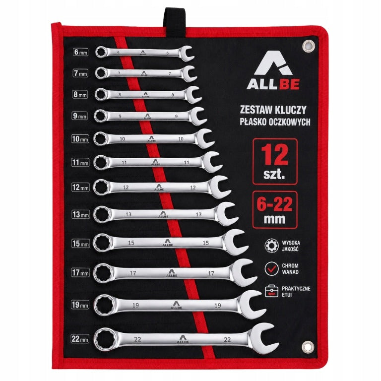 FLAT EYE WRENCHES 6-22MM WRENCH SET 12PCS ON SHEET 13, 10, 15, 17 Brand Allbe