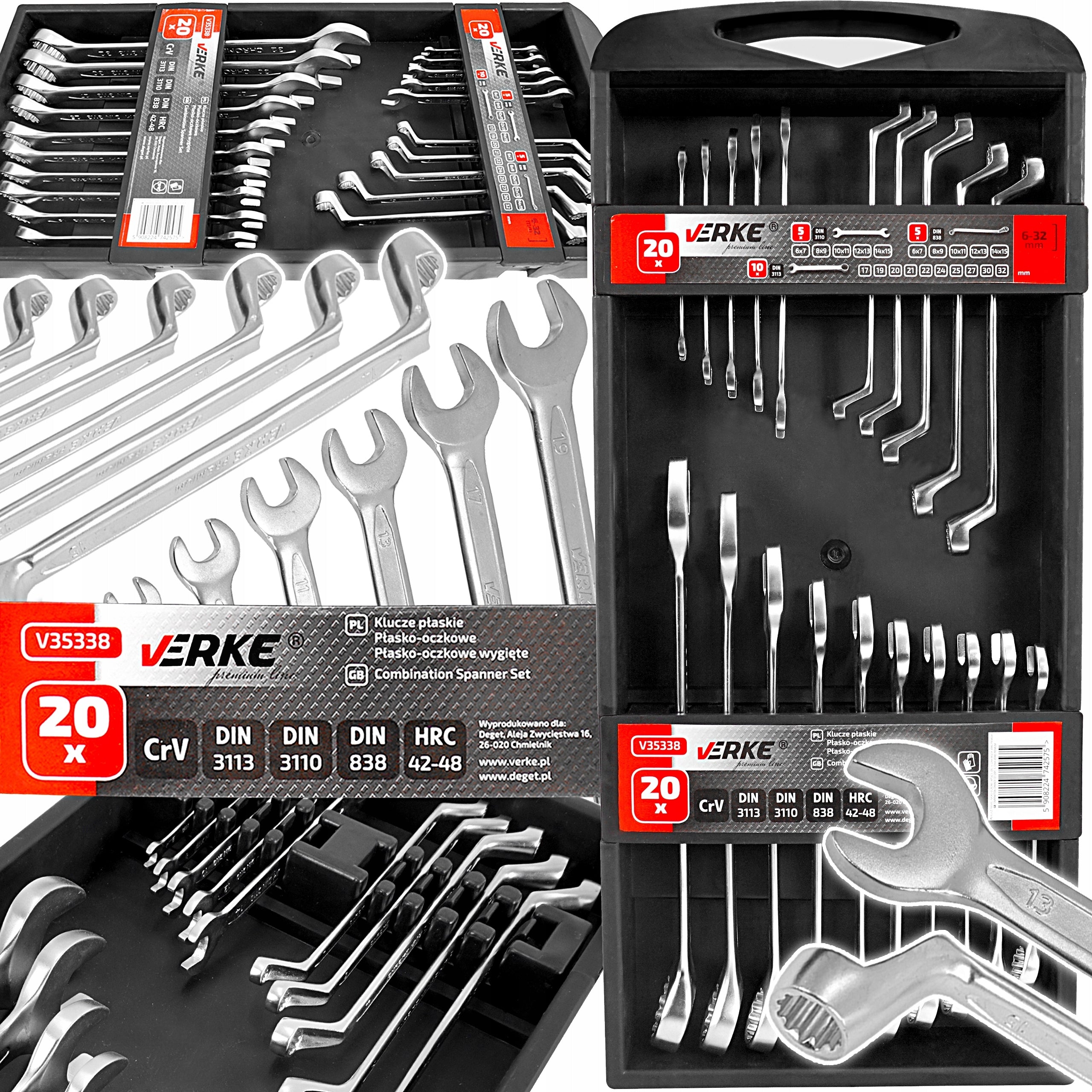 FLAT EYE WRENCHES BENT FLAT WRENCH SET 6-32mm 20EL