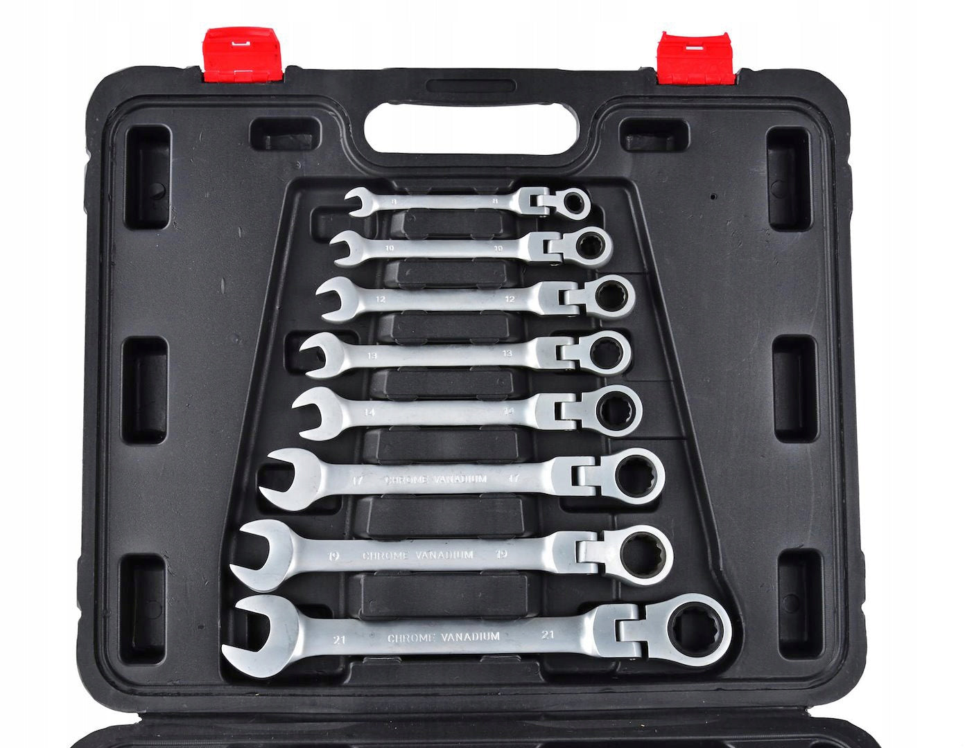 FLAT EYE WRENCHES WITH RATCHET BROKEN 8-32mm SET OF KEYS 13el suitcase Manufacturer code K00105
