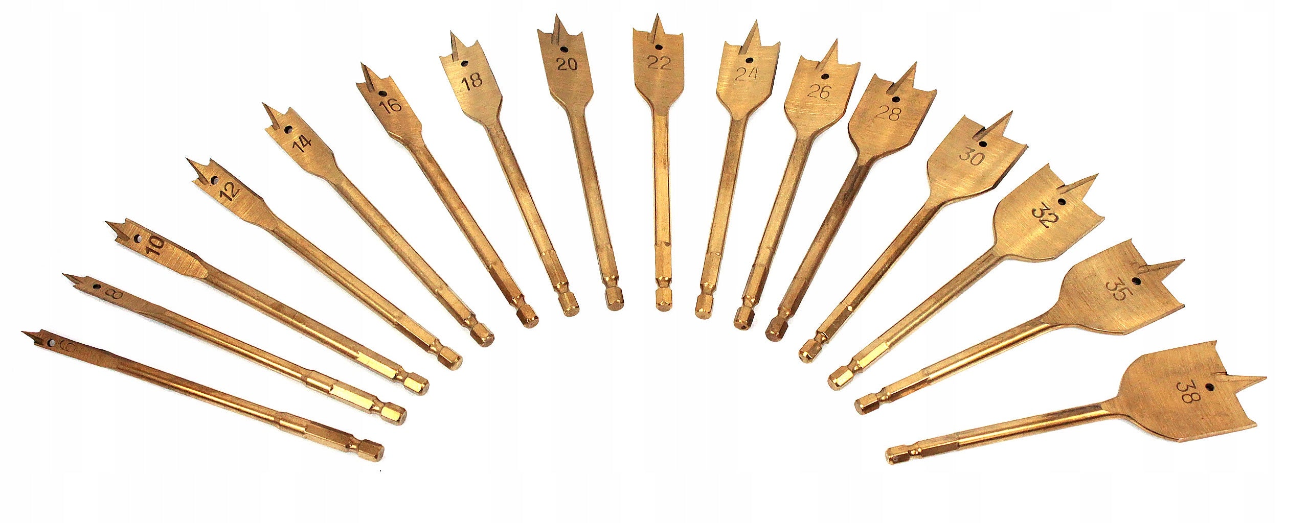 FLAT FEATHER BLADE DRILL BITS FOR WOOD 16PCS Packaging status original