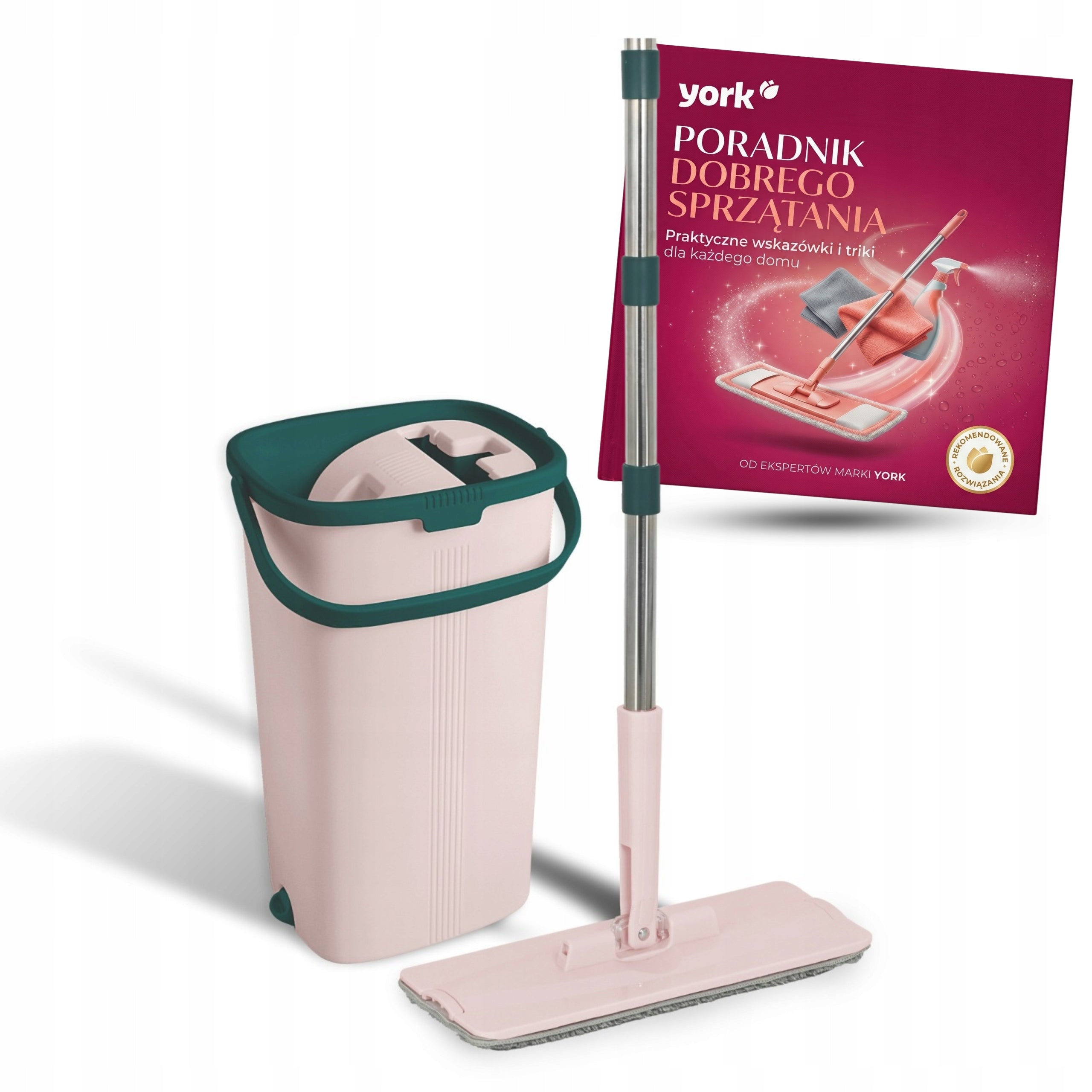FLAT MOP BUCKET TWO-CHAMBER SQUEEZER + TELESCOPIC POLE SET + STOCK
