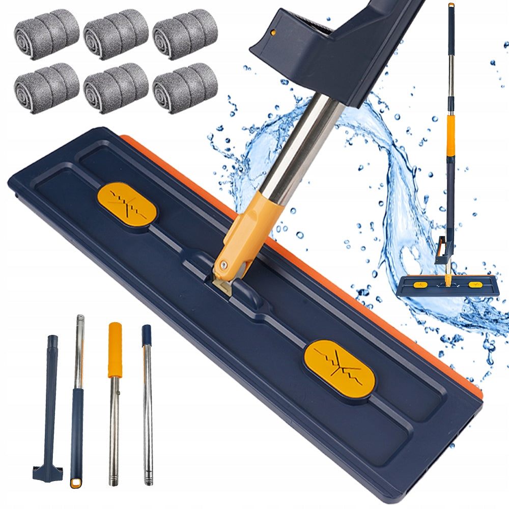 FLAT MOP LARGE FLAT MOP ROTATION 360° TELESCOPIC HANDLE WITH 6 CANVAS