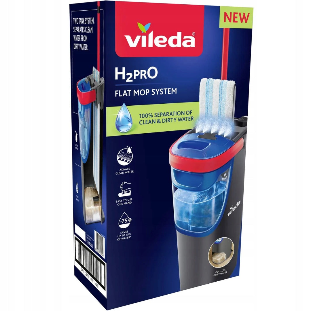 FLAT MOP VILEDA UNIVERSAL TANKS WATER CLEAN DIRTY BUCKET LARGE Manufacturer code Mop płaski z wyciskaczem bezdotykowym