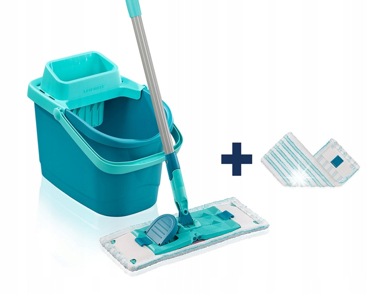 FLAT MOP WITH BUCKET SQUEEZER 6L LEIFHEIT POWERCLEAN 33 CM ROD 148 CM