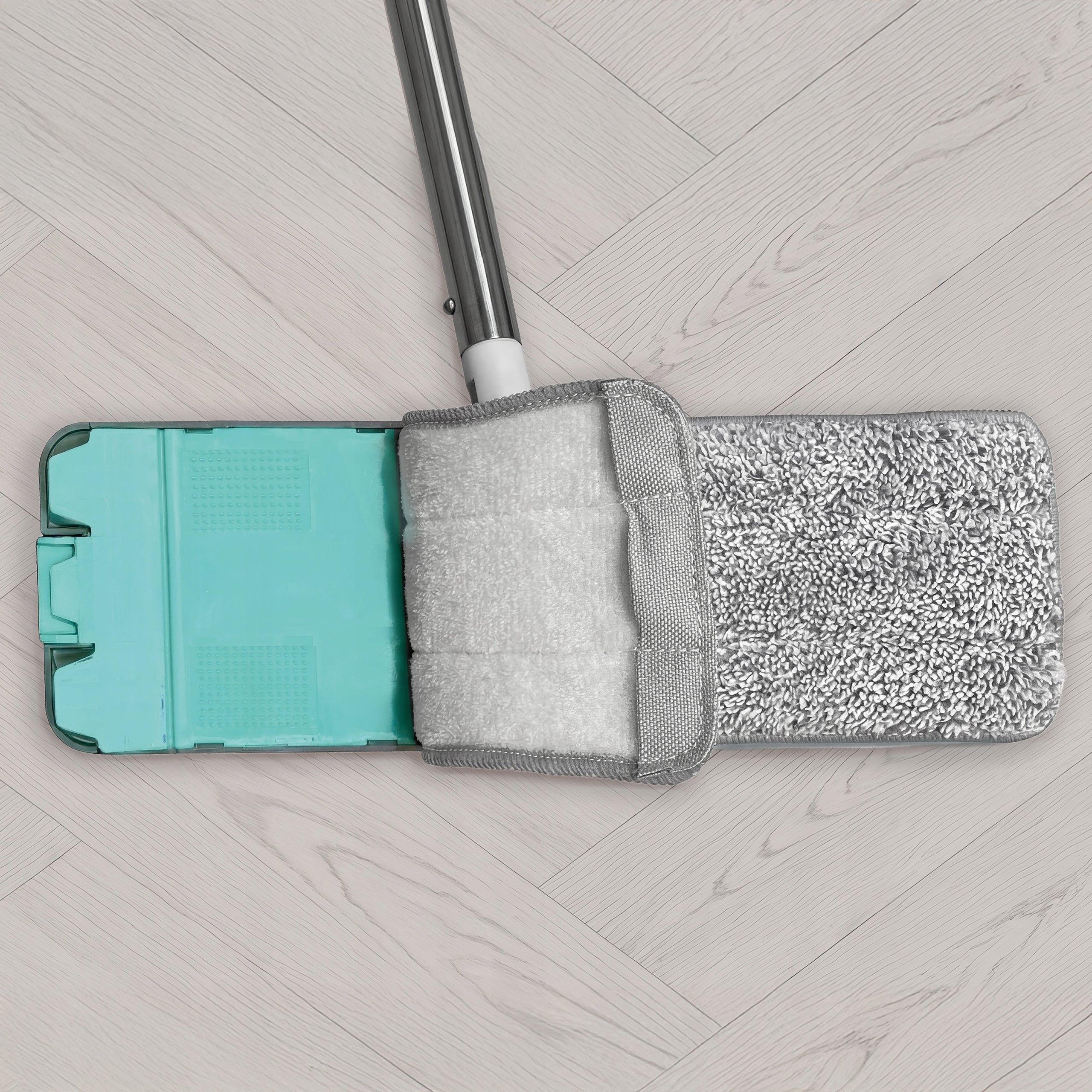 FLAT MOP WITH BUCKET TWO-CHAMBER CLEAN DIRTY WATER MICROFIBER CARTRIDGE Manufacturer code ROD4186