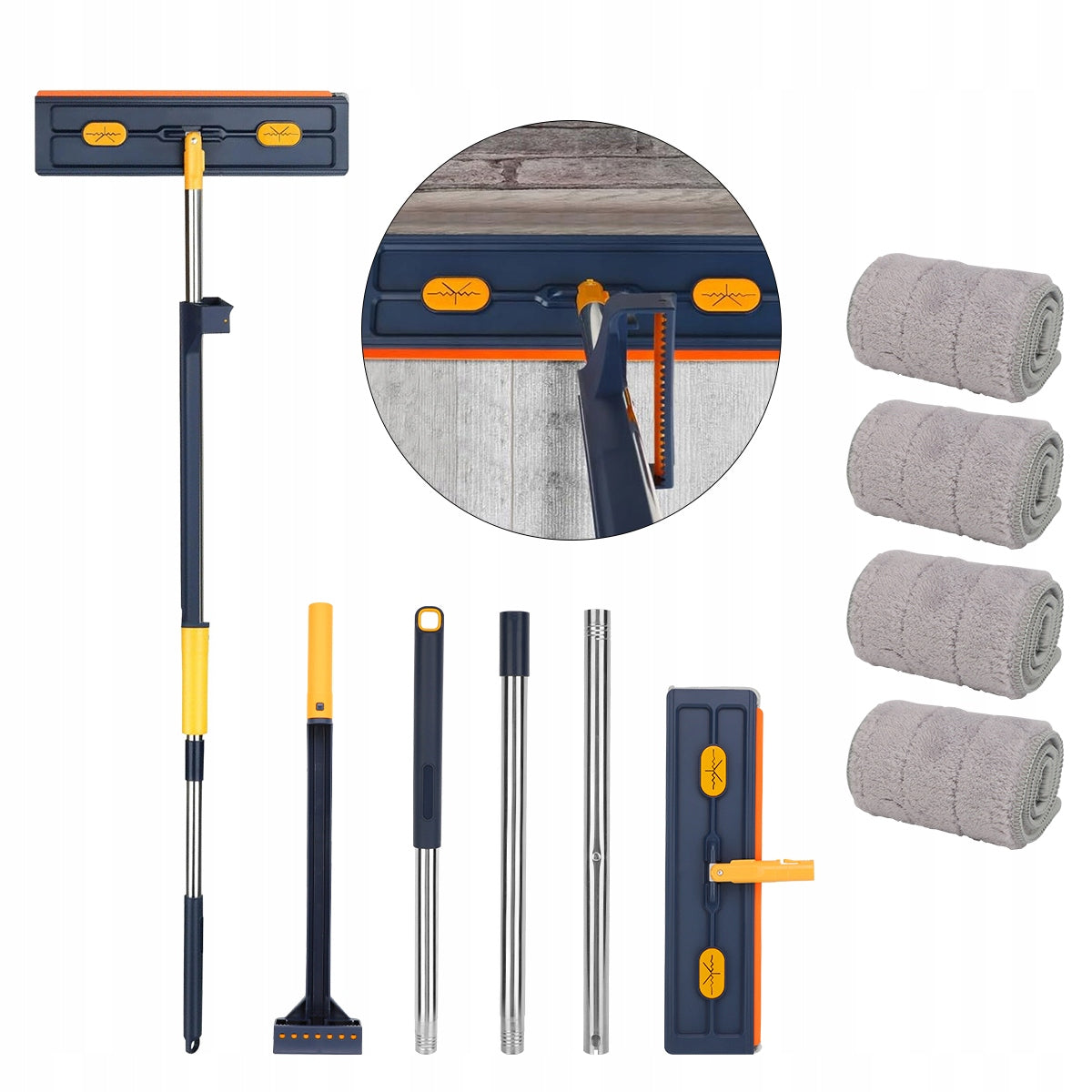 FLAT MOP WITH CLEANING SQUEEZER 360 SELF-PRESSING + 4X STOCK Brand no brand