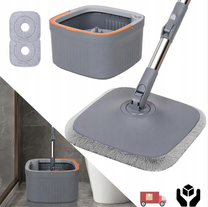 FLAT MOP WITH SQUEEZER 2 SELF-SPIRING CHAMBERS 360 DEGREE MICROFIBER FOR FLOORS