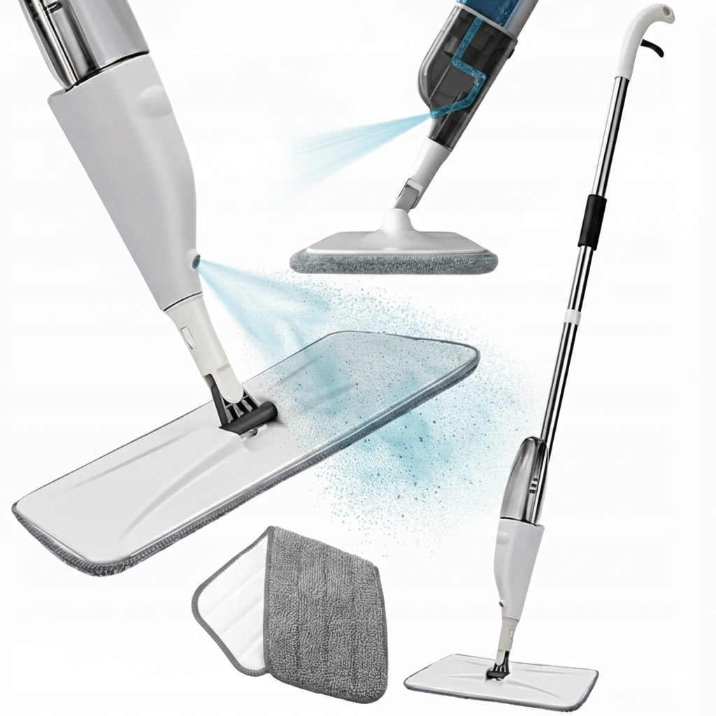 FLAT MOP WITH WASHER 350ML MICROFIBER CARTRIDGE LONG HANDLE 125CM