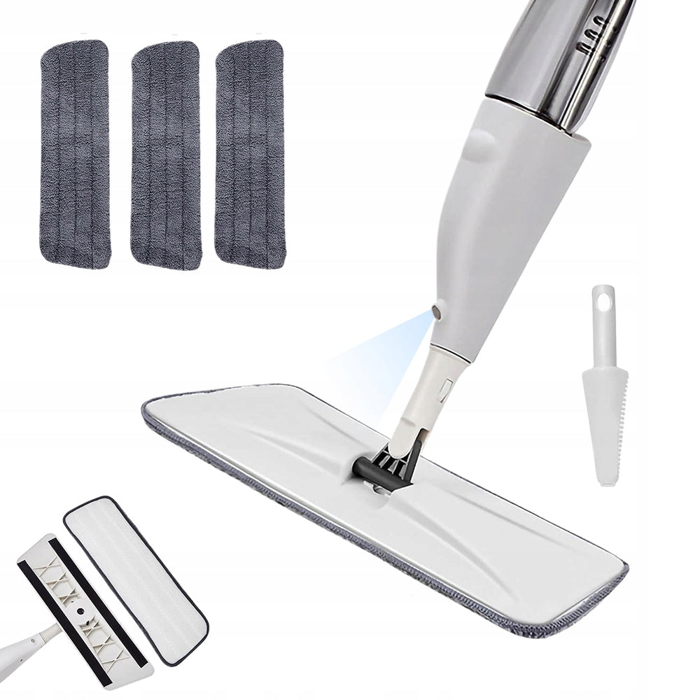 FLAT MOP WITH WASHER 360° ROTATING 3 WASHCLOTHS FOR WET AND DRY
