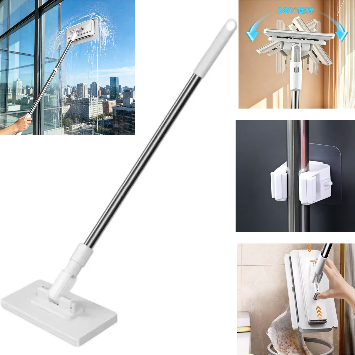 FLAT ROTARY MOP DISPOSABLE MOP CLOTHS LIGHTWEIGHT UNIVERSAL FOR WINDOWS