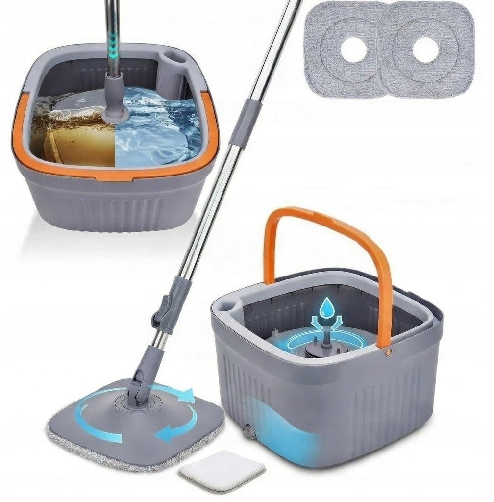 FLAT ROTARY MOP WITH DIRTY WATER SEPARATION FROM PURE GREY 2IN1