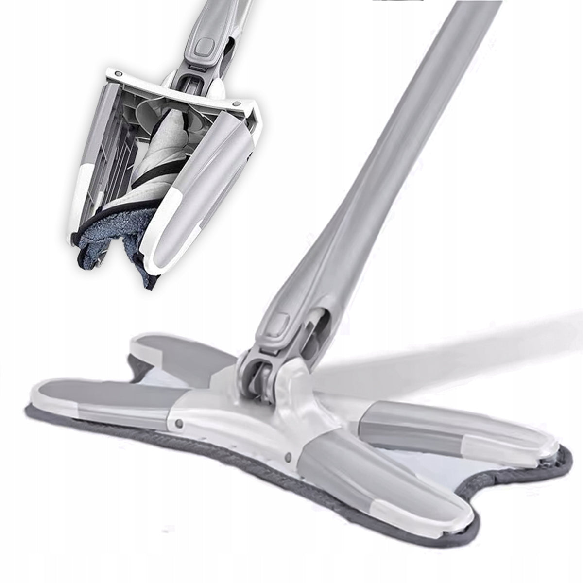 FLAT ROTARY MOP WITH FLOOR CLEANING SQUEEZER MICROFIBER CARTRIDGE