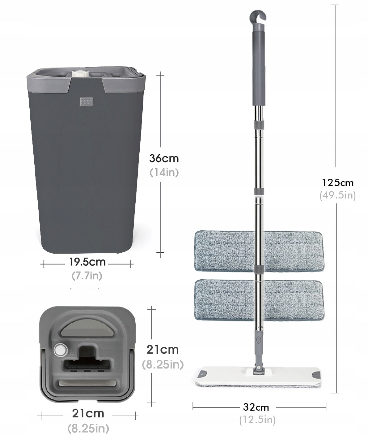 FLAT ROTARY MOP WITH WATER SEPARATION 2 CARTRIDGES CAPACIOUS UNIVERSAL BUCKET Brand no brand