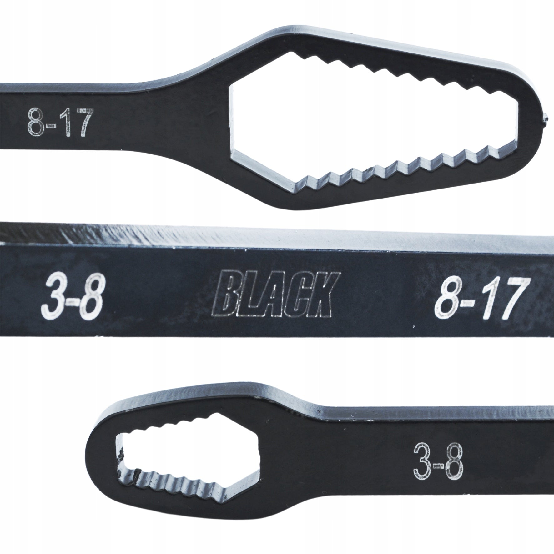 FLAT WRENCH UNIVERSAL THREE-FUNCTION TORX INCH METRIC 3-17MM Brand Black