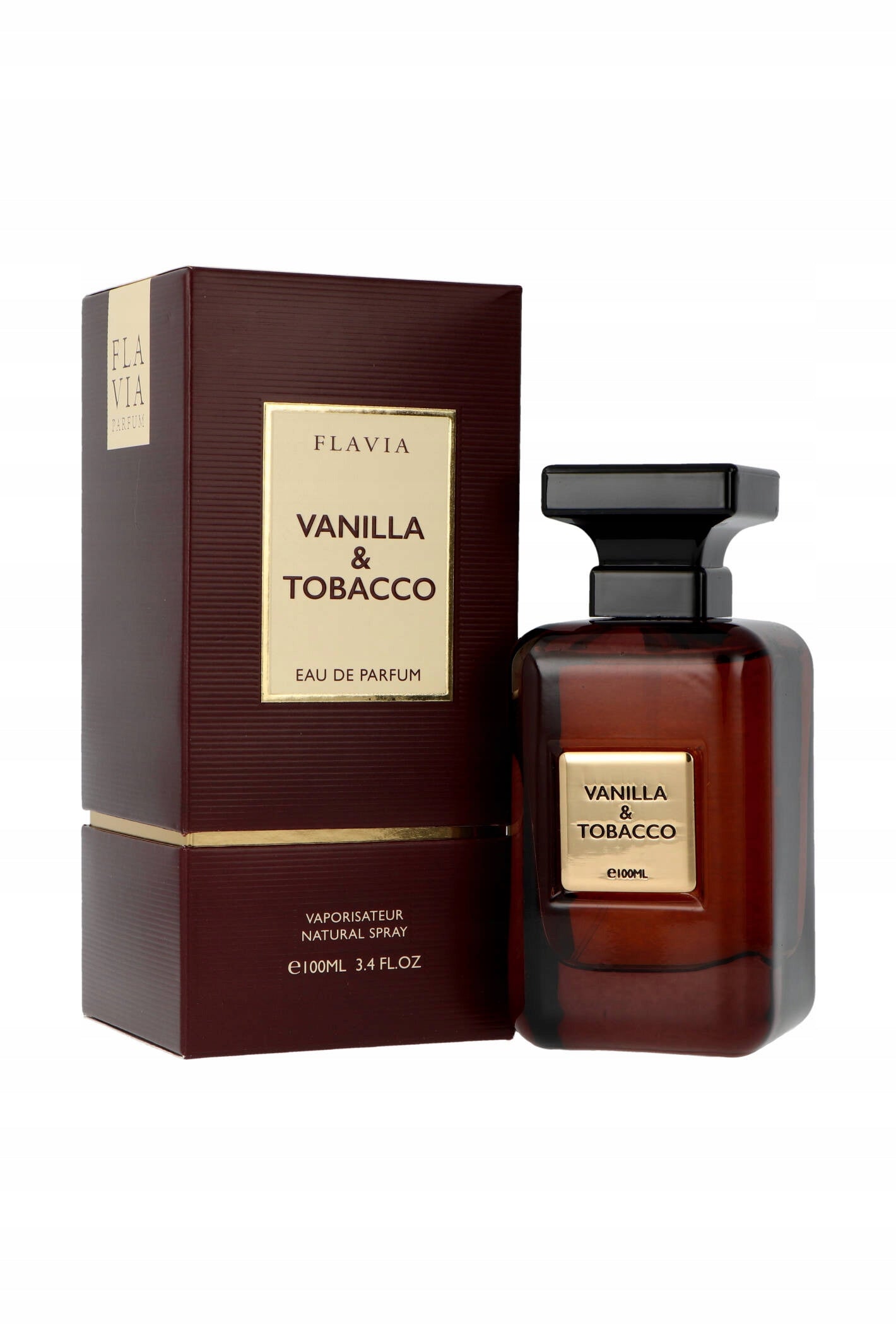 FLAVIA VANILLA + TOBACCO - Eau de Parfum - 100 ML Bottle - Unisex Product weight with unit packaging 0.465 kg