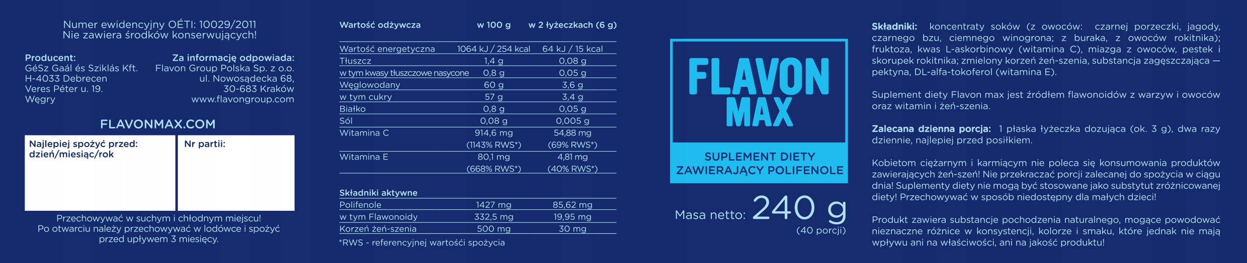 FLAVON Max - flavonoidy z ciemnych owoców + burak NA ODPORNOŚĆ Brand Flavon