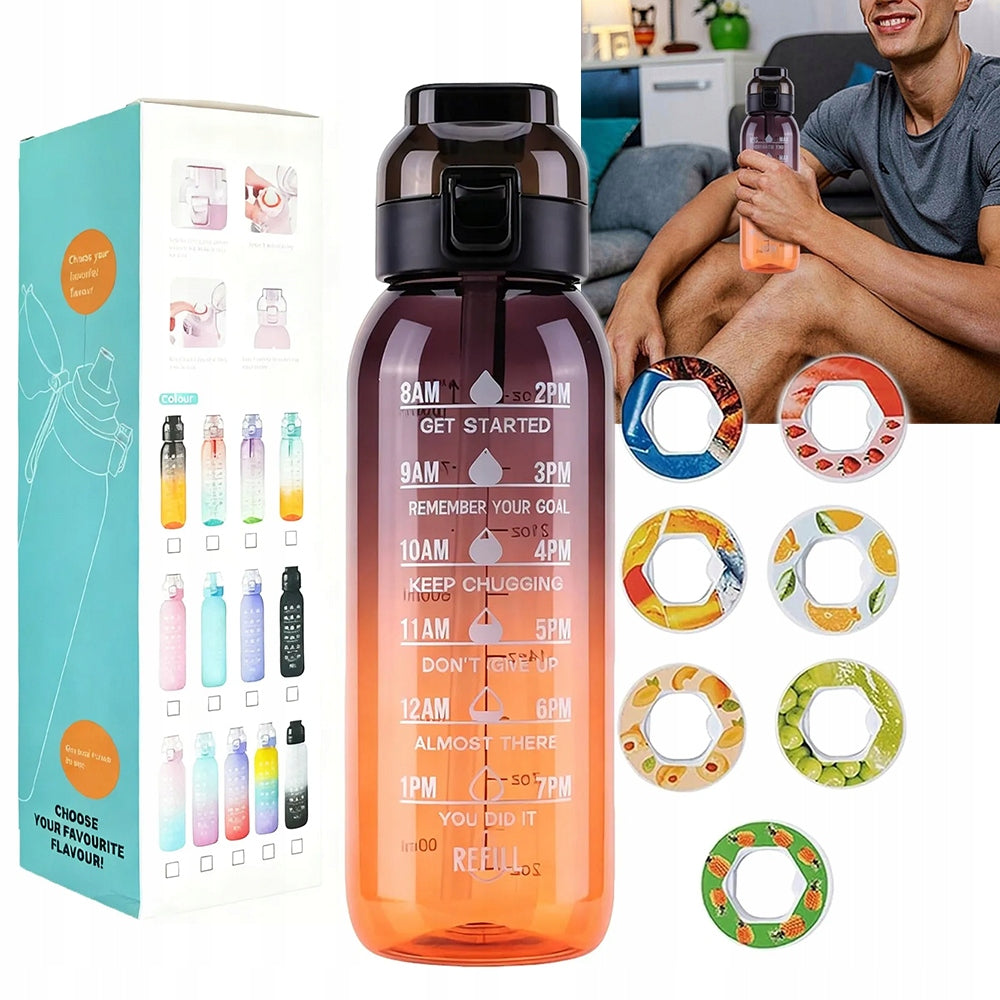 FLAVOR BOTTLE WATER BOTTLE WITH 7 PODS SET 1L zero sugar and calories Volume 1000 ml