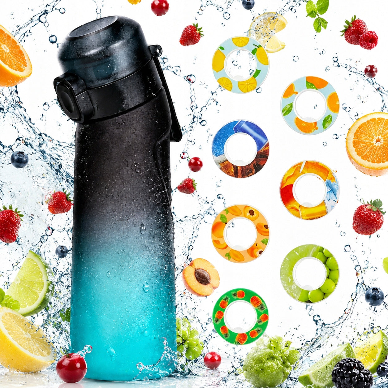 FLAVOR BOTTLE WATER FLAVORING BOTTLE WITH 7 PODS set of 0 sugar and cal
