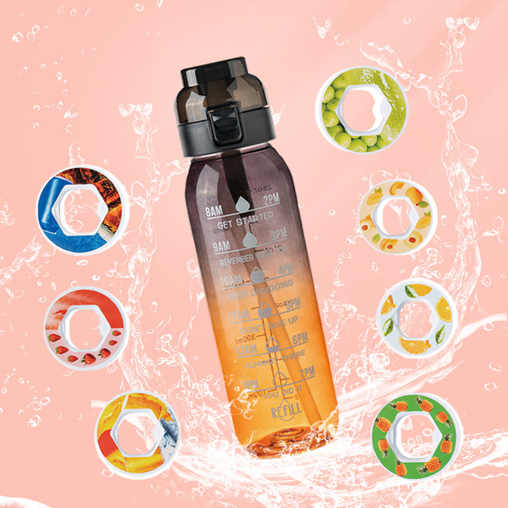 FLAVORED 1 L WATER MOTIVATIONAL BOTTLE WITH 7 SPICES WITHOUT SUGAR AND CALORIES Brand no brand