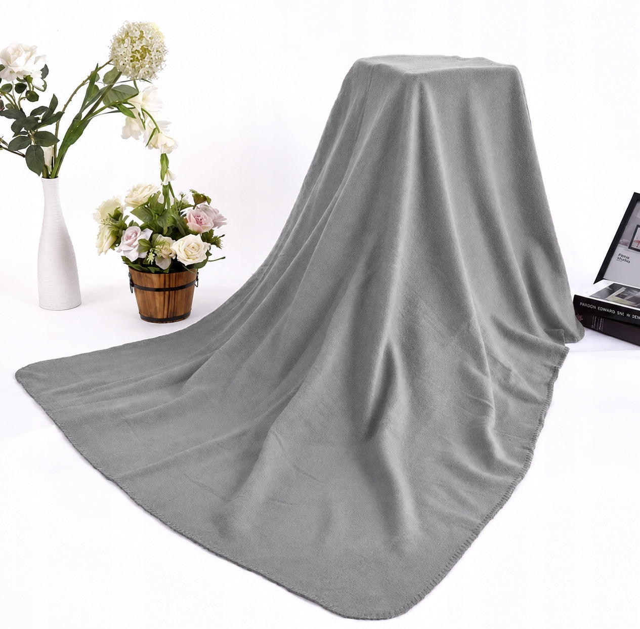 FLEECE BLANKET 130 x 160 SOFT WARM PLAID BEDSPREAD COLORS FOR HOME AND GARDEN Brand no brand