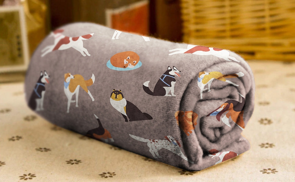 FLEECE BLANKET ANIMALS PLAID BEDSPREAD MAT BED BLANKET DOG 70x90cm Kind mat