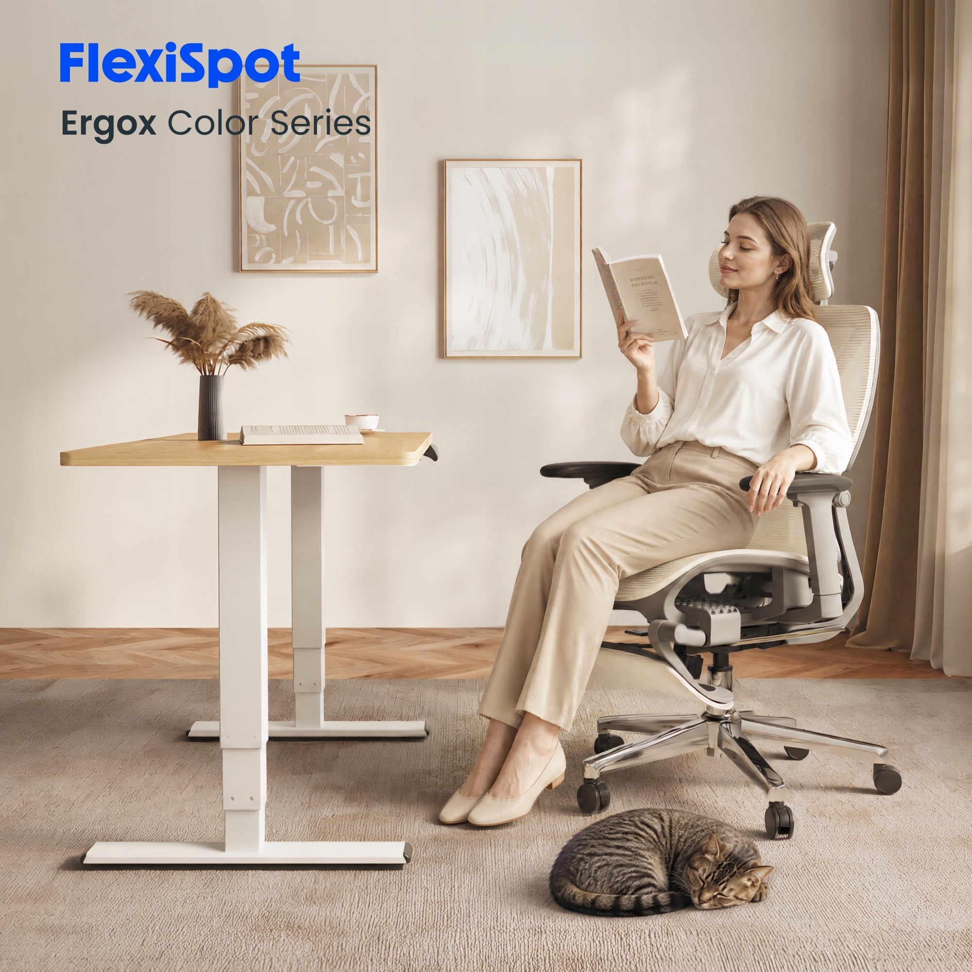 FLEXISPOT Ergox Fotel Biurowy Regulacja 5D Adaptacyjne Lędźwie Siatka 135° Manufacturer code YZ266