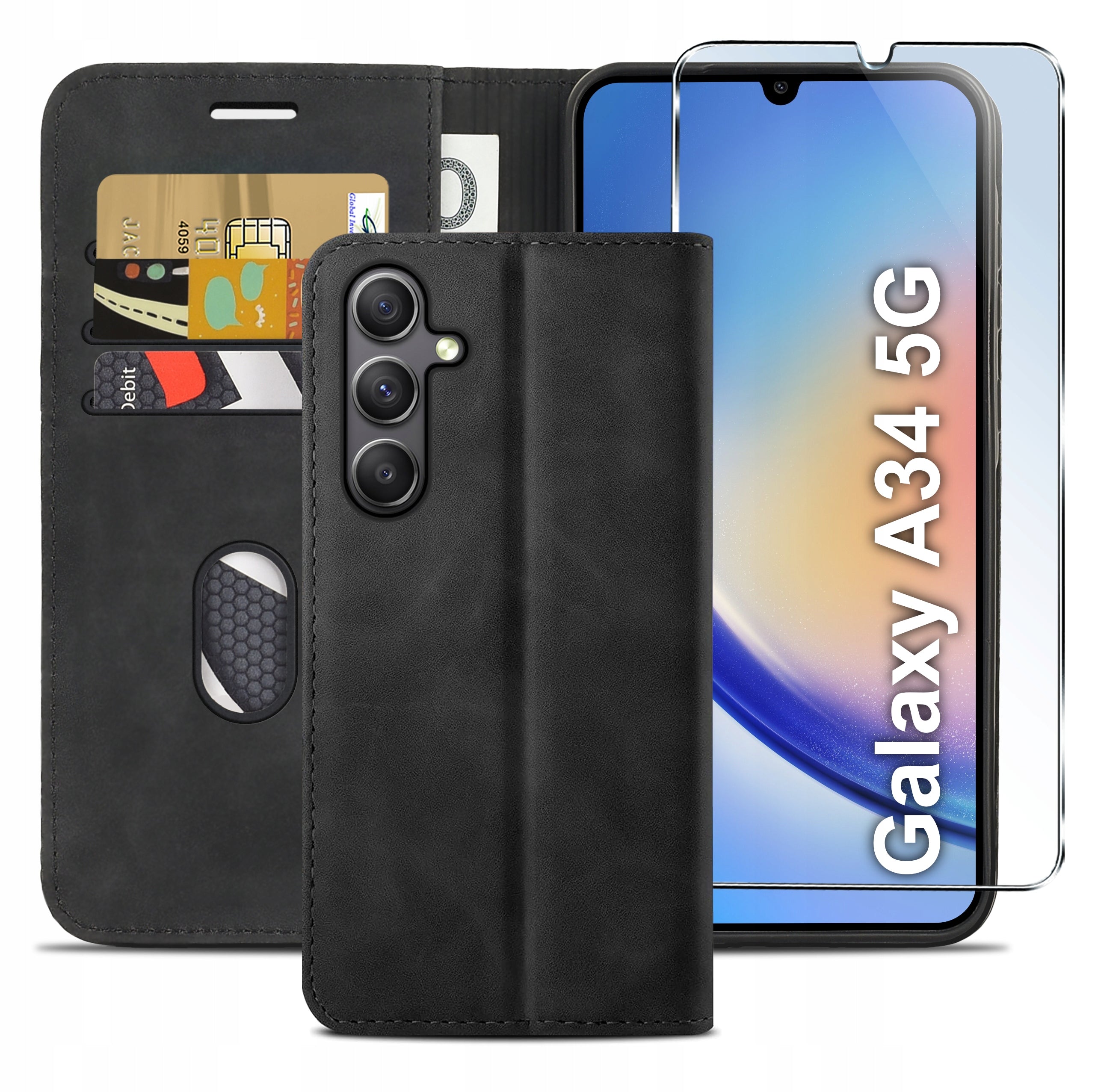FLIP CASE for Samsung A34 5G Lockable Magnetic Holster + Glass EAN (GTIN) 5906924677432