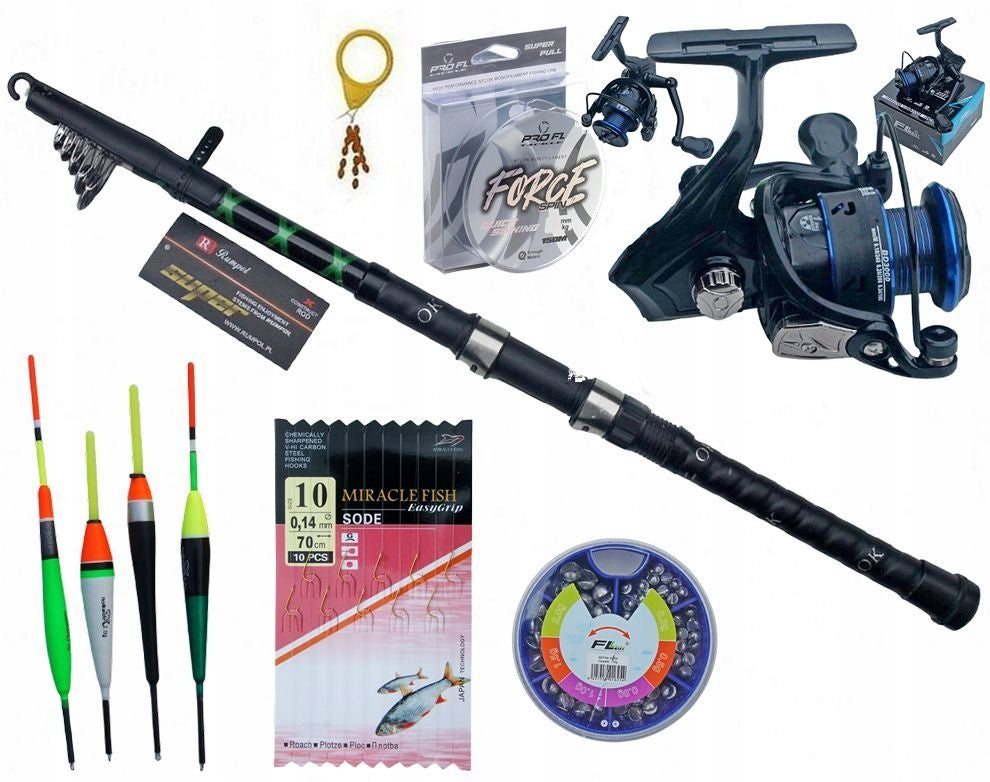 FLOAT FISHING SET Complete SET TELESCOPE 3,6 M PER GROUND