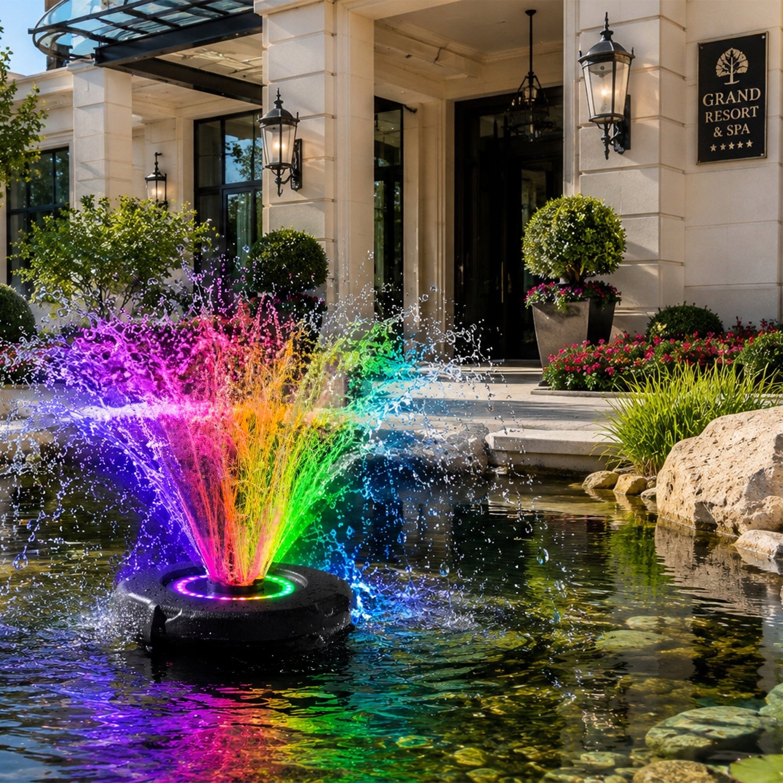 FLOATING FOUNTAIN WITH LIGHTING AERATES EYE EFFECT AFTER DARK 20000L Manufacturer code fontanna pływająca z oświetleniem 20000
