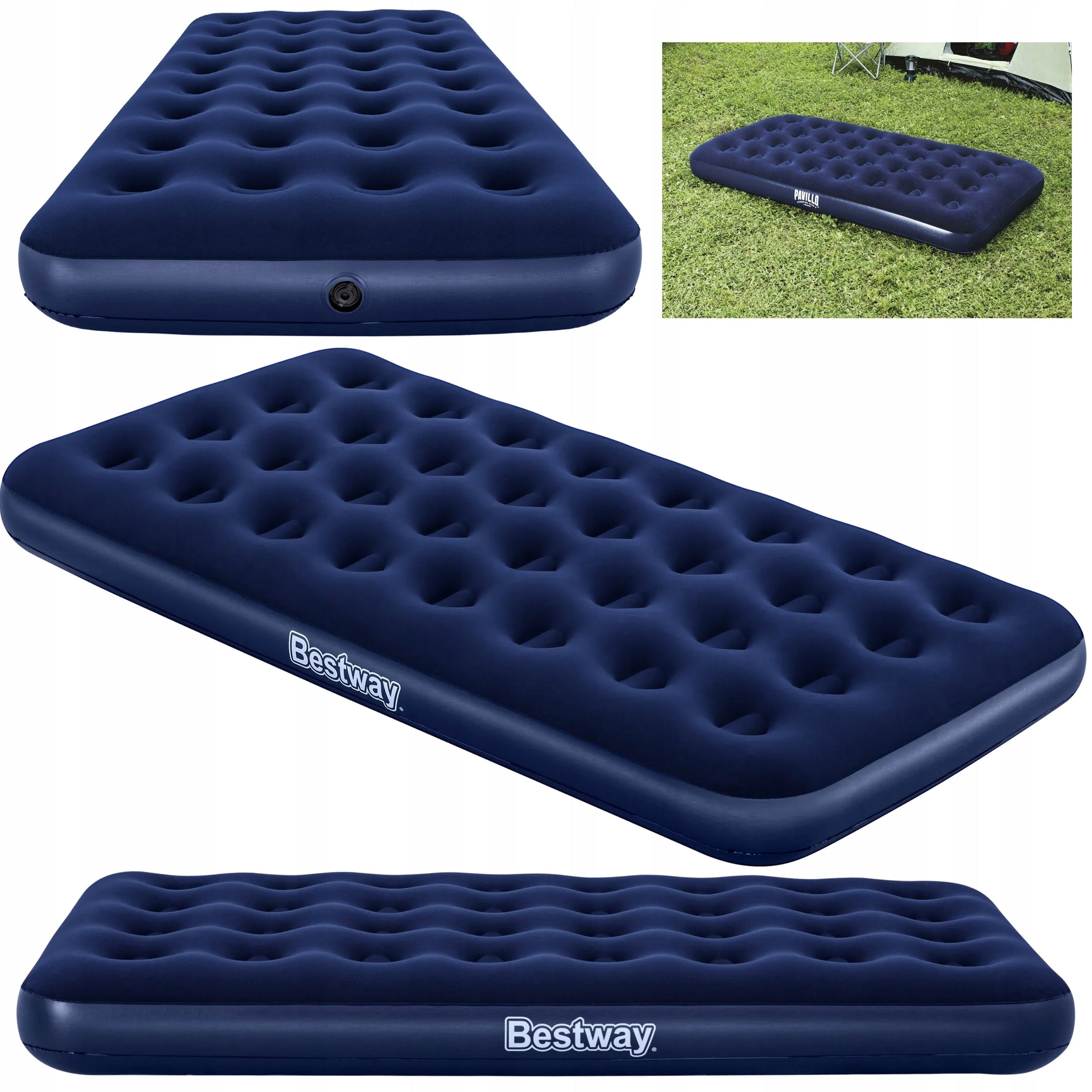 FLOCKED INFLATABLE MATTRESS SINGLE 188x99x22cm 67001 BESTWAY Packaging status original